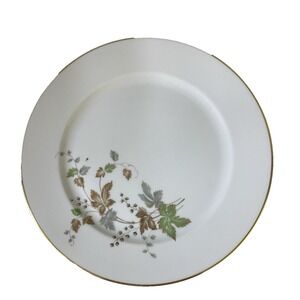 Vintage L HUTSCHENREUTHER The Wildwood Green Rim 10.5" (2) Dinner Plates